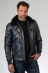 Royal Air Force Gibson Navy Leather Jacket Men